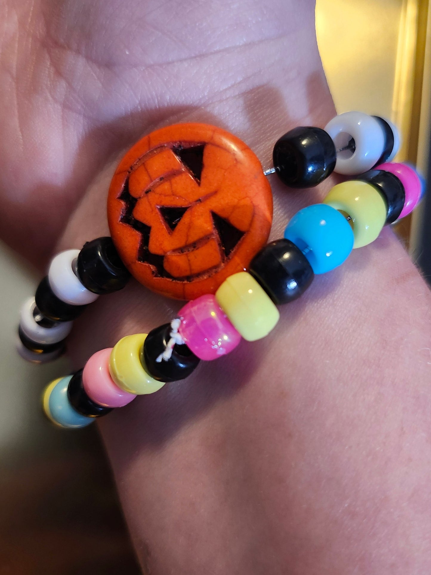 Jack and Sally Pumpkin KIng and Queen Bracelets