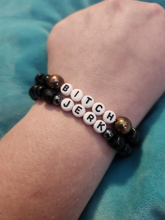 Supernatural Sam and Dean "Bitch" and "Jerk" Bracelets